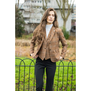 TPSTZ73 - Women's Oak Brown Tweed Blazer Waistcoat - TruClothing.com - 9