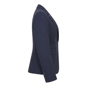 TPW-37 - Granatowy 3-częściowy garnitur damski w prążki - TruClothing.com - 5