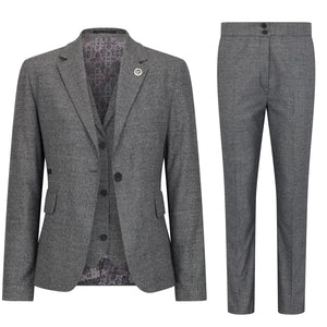 TPW51 - Completo da donna grigio a 3 pezzi in check principe di Galles - TruClothing.com - 1