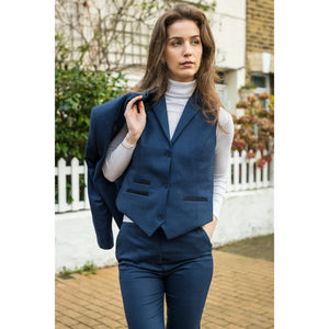 TPW52 - Traje de 3 piezas de mujer en navy con estampado de cuadro príncipe de Gales - TruClothing.com - 3