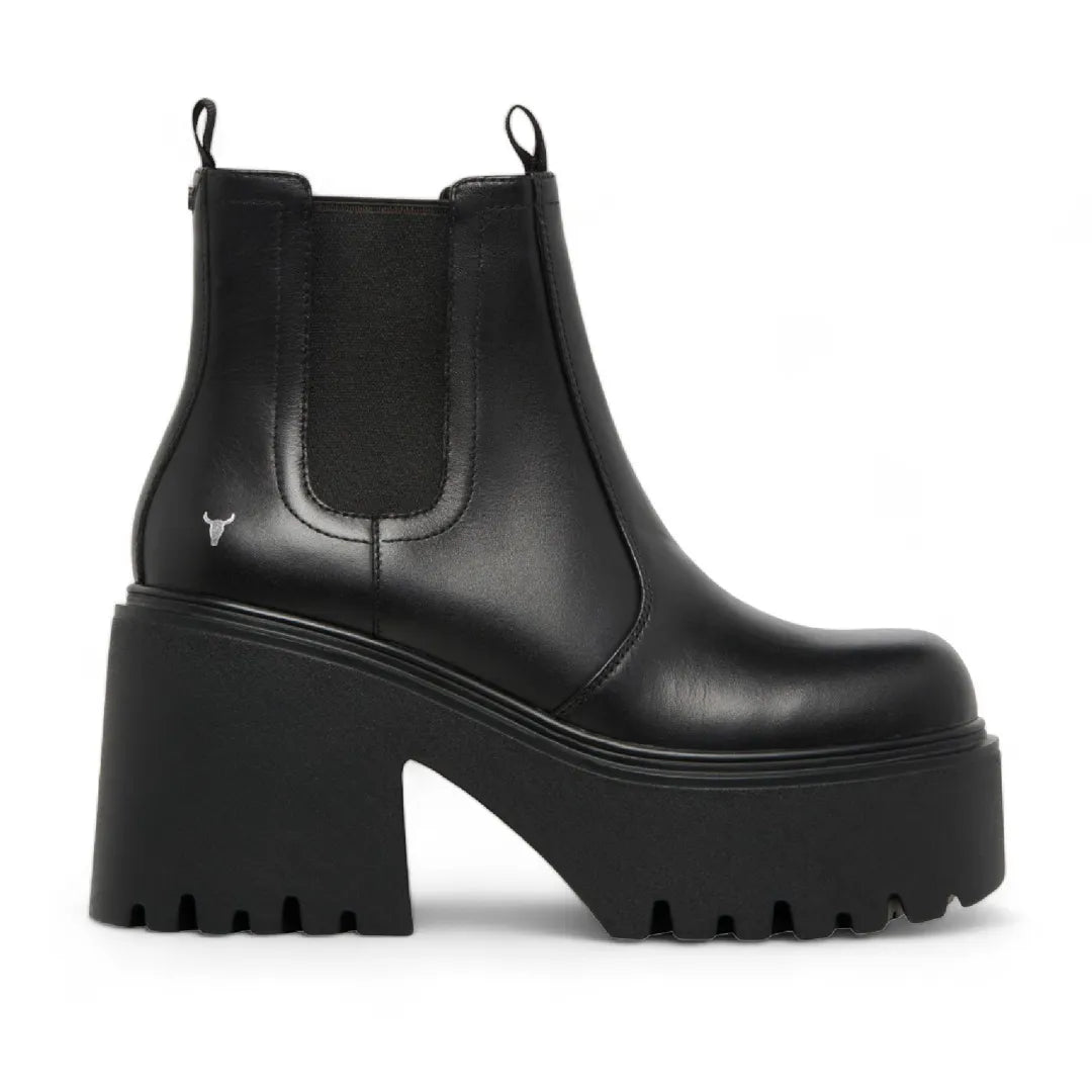 Tricky - Women's Black Leather Platform Chelsea Boots - Windsorsmith - 1
