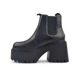 Tricky - Women's Black Leather Platform Chelsea Boots - Windsorsmith - 3