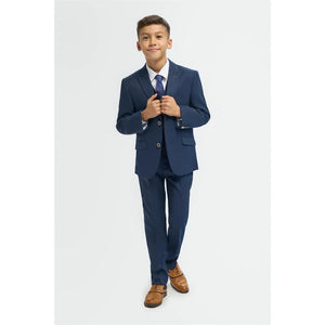 Tropez - Granatowy 3-częściowy Tailored Fit garnitur chłopięcy - House of Cavani - 2