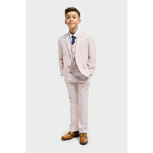 Tropez - Różowy 3-częściowy Tailored Fit garnitur chłopięcy - House of Cavani - 2