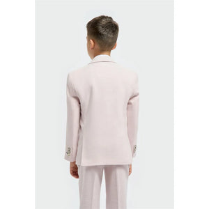 Tropez - Różowy 3-częściowy Tailored Fit garnitur chłopięcy - House of Cavani - 4