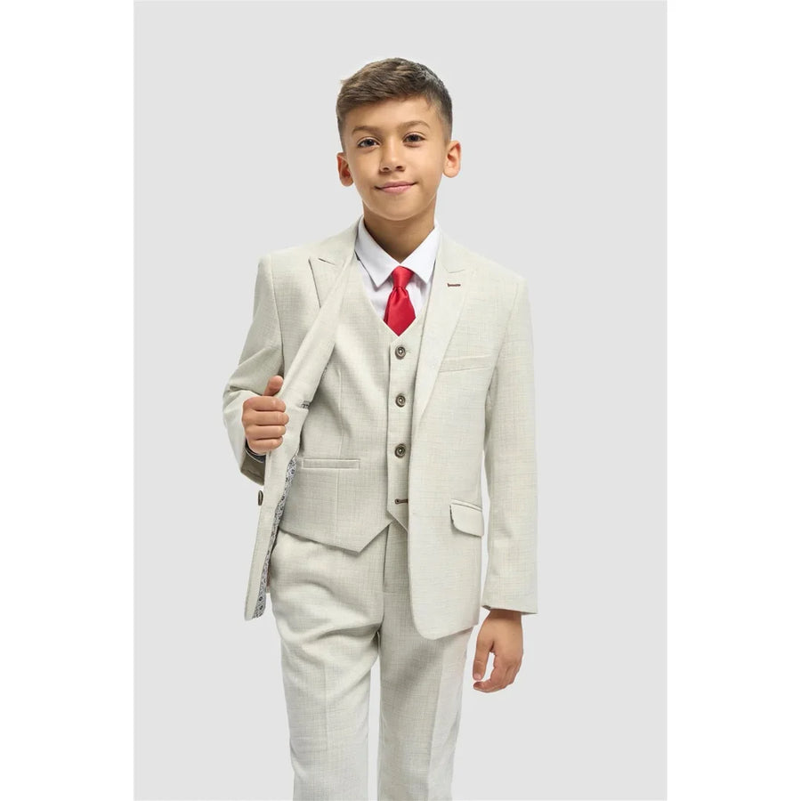 Tropez - Boys 3 Piece Sage Green Tailored Fit Suit - House of Cavani - 1
