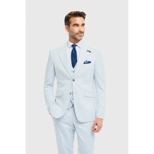 Tropez - Błękitny 3-częściowy garnitur męski Tailored Fit - House of Cavani - 1