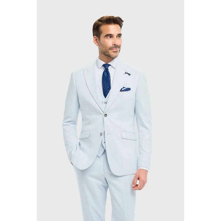 Tropez - Błękitny 3-częściowy garnitur męski Tailored Fit - House of Cavani - 1