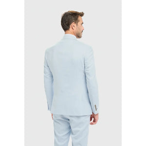 Tropez - Błękitny 3-częściowy garnitur męski Tailored Fit - House of Cavani - 8