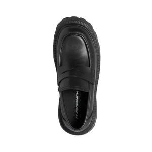 True - Women's Black Slip On Chunky Leather Loafers - Windsorsmith - 5