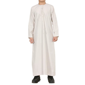 TT-001 - Boy's Emirati Thobe Islamic Clothing String Tassel - Beige - Thobez - 45