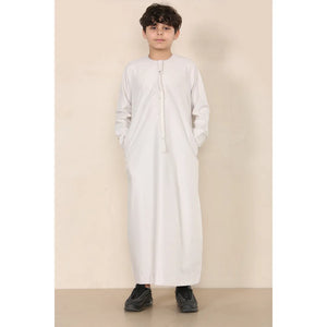 TT-001 - Boy's Emirati Thobe Islamic Clothing String Tassel - Beige - Thobez - 47