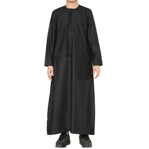 TT-001 - Boy's Emirati Thobe Islamic Clothing String Tassel - Black - Thobez - 38