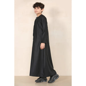 TT-001 - Boy's Emirati Thobe Islamic Clothing String Tassel - Black - Thobez - 42