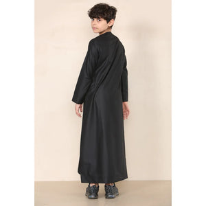 TT-001 - Boy's Emirati Thobe Islamic Clothing String Tassel - Black - Thobez - 44