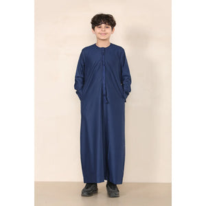 TT-001 - Boy's Emirati Thobe Islamic Clothing String Tassel - Navy - Thobez - 24