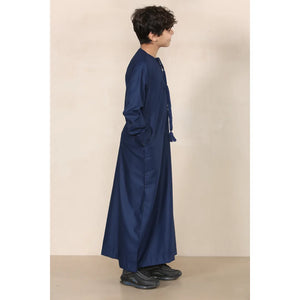 TT-001 - Boy's Emirati Thobe Islamic Clothing String Tassel - Navy - Thobez - 27