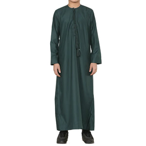 TT-001 - Boy's Emirati Thobe Islamic Clothing String Tassel - Olive - Thobez - 30