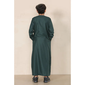 TT-001 - Boy's Emirati Thobe Islamic Clothing String Tassel - Olive - Thobez - 37
