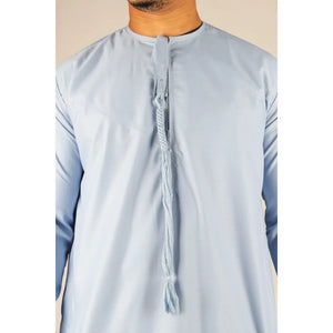 TT-001 - Men's Emirati Thobe Islamic Clothing String Tassel - Blue - Thobez - 5
