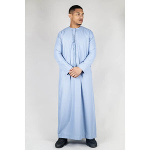 TT-001 - Men's Emirati Thobe Islamic Clothing String Tassel - Blue - Thobez - 6