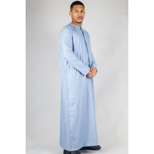 TT-001 - Men's Emirati Thobe Islamic Clothing String Tassel - Blue - Thobez - 8