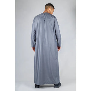 TT-001 - Men's Emirati Thobe Islamic Clothing String Tassel - Grey - Thobez - 15