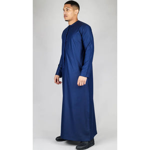 TT-001 - Men's Emirati Thobe Islamic Clothing String Tassel - Navy - Thobez - 22