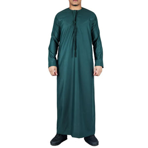 TT-001 - Men's Emirati Thobe Islamic Clothing String Tassel - Olive - Thobez - 43