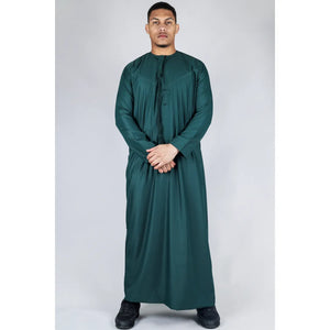 TT-001 - Men's Emirati Thobe Islamic Clothing String Tassel - Olive - Thobez - 48