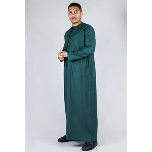 TT-001 - Men's Emirati Thobe Islamic Clothing String Tassel - Olive - Thobez - 49