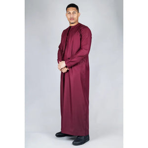 TT-001 - Men's Emirati Thobe Islamic Clothing String Tassel - Wine - Thobez - 32