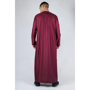 TT-001 - Men's Emirati Thobe Islamic Clothing String Tassel - Wine - Thobez - 34