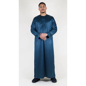 TT-002 - Men's Satin Emirati Thobe Islamic Clothing - Olive - Thobez - 46