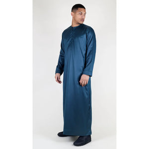 TT-002 - Men's Satin Emirati Thobe Islamic Clothing - Olive - Thobez - 47