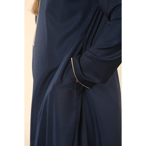 TT-003 - Men's Emirati Omani Thobe Gold Tassel Embroidery - Navy - Thobez - 5