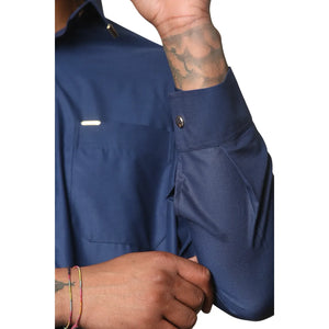 TT-004 - Men's Saudi Emirati Thobe Classic Shirt Collar - Navy - Thobez - 5