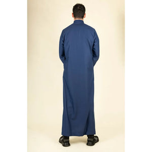 TT-004 - Men's Saudi Emirati Thobe Classic Shirt Collar - Navy - Thobez - 7