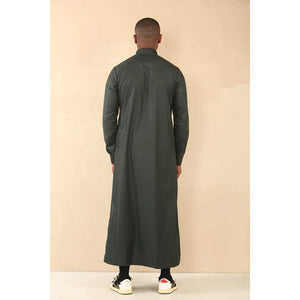 TT-004 - Men's Saudi Emirati Thobe Classic Shirt Collar - Olive - Thobez - 21