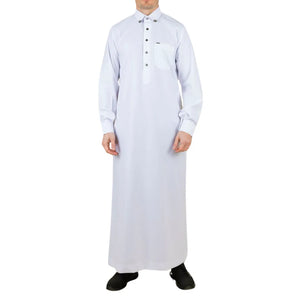 TT-004 - Men's Saudi Emirati Thobe Classic Shirt Collar - White - Thobez - 8