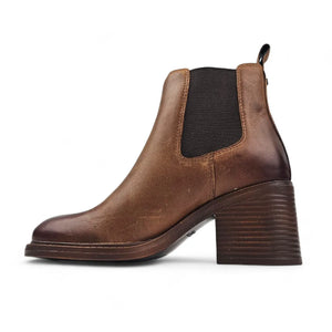 Varsity - Women's Block Heel Leather Chelsea Boots - Tan - Windsorsmith - 3