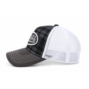 VDHH0055 - Casquette camionneur noir à carreaux réglable à pression - Von Dutch - 3