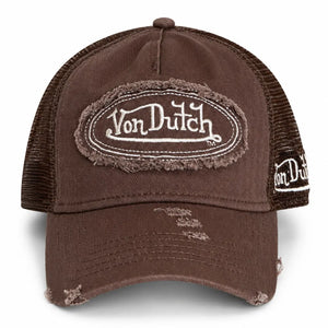 VDOSS260137 - Cappellino Trucker Marrone effetto consumato con chiusura a pressione - Von Dutch - 1