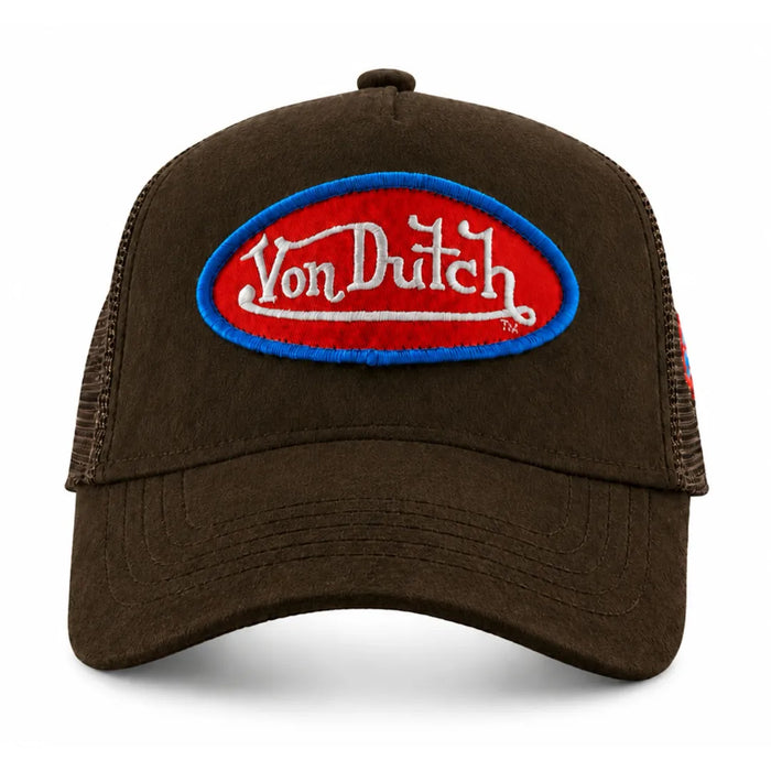 VDOSS260146 - Brown Trucker Side Embroidery Snapback Cap - Von Dutch - 1