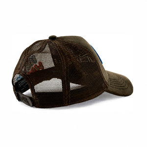 VDOSS260146 - Casquette trucker marron à broderie latérale et à fermeture pression réglable - Von Dutch - 4