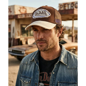 VDOSS260160 - Casquette marron effet vieilli à fermeture pression - Von Dutch - 2