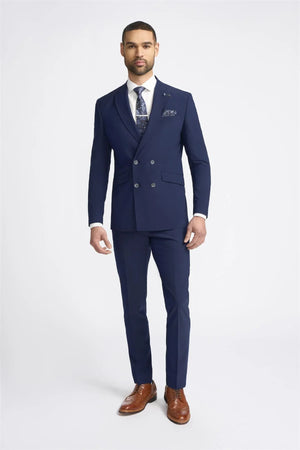 Victorious - Men's Navy 2 Piece Double Breasted Suit - House of Cavani - 2