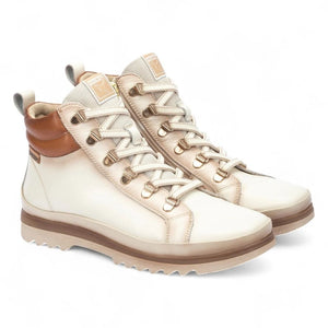 Vigo - Women’s Nata White Leather Ankle Trainers Boots - Pikolinos - 2