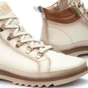 Vigo - Women’s Nata White Leather Ankle Trainers Boots - Pikolinos - 6