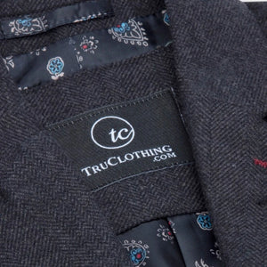 Women Black Blazer Waistcoat Tweed Herringbone Wool Classic 1920s - TruClothing.com - 10